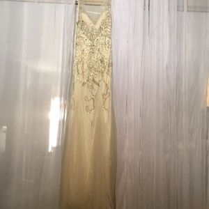 Ed Young Beaded Off White Gown